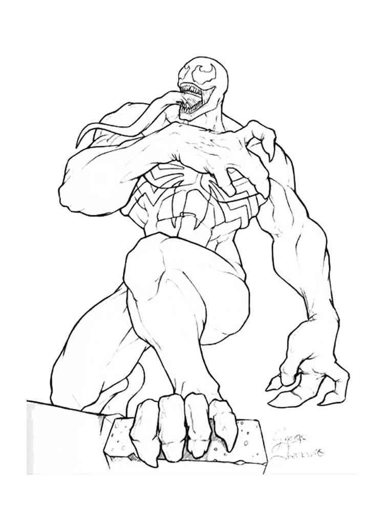 venom coloring pages download and print venom coloring pages