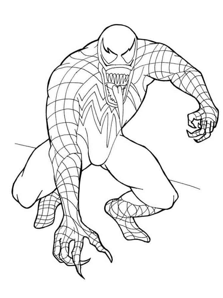 venom coloring pages download and print venom coloring pages