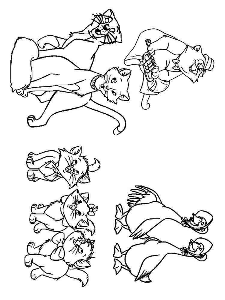 The Aristocats coloring pages. Download and print The Aristocats