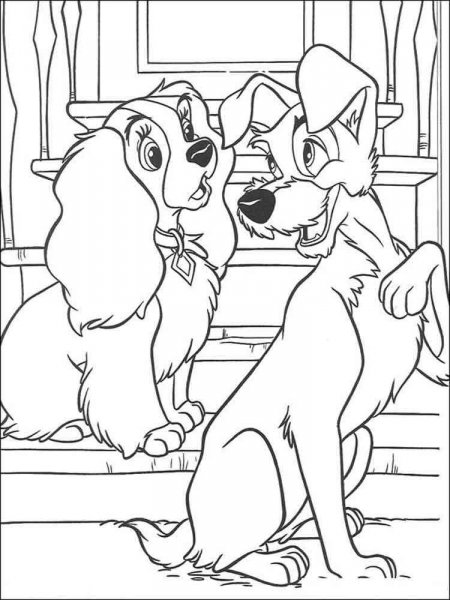 Lady and the Tramp coloring pages