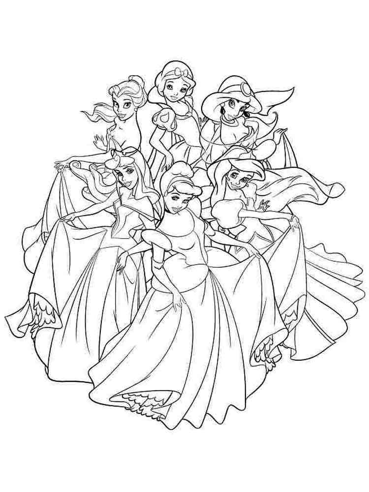 Coloring Pages Of Disney Princess 212+ SVG File for Silhouette