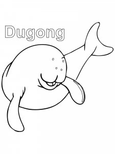 Dugong coloring page 1 - Free printable