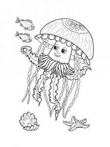 Jellyfish coloring page 11 - Free printable