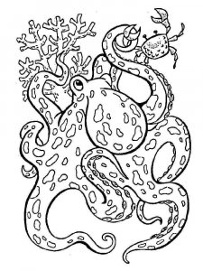 Octopus coloring page 1 - Free printable
