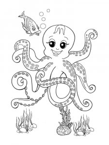 Octopus coloring page 15 - Free printable