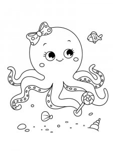Octopus coloring page 16 - Free printable