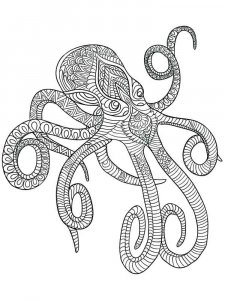 Octopus coloring page 24 - Free printable