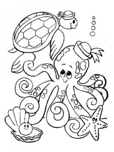 Octopus coloring page 5 - Free printable