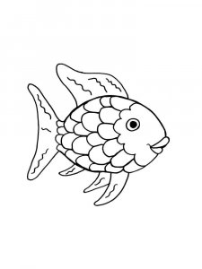 Rainbow Fish coloring page 3 - Free printable