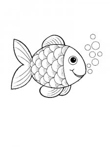 Rainbow Fish coloring page 4 - Free printable