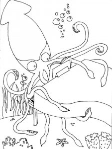 Squid coloring page 14 - Free printable