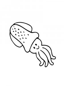 Squid coloring page 3 - Free printable