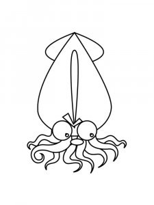 Squid coloring page 5 - Free printable