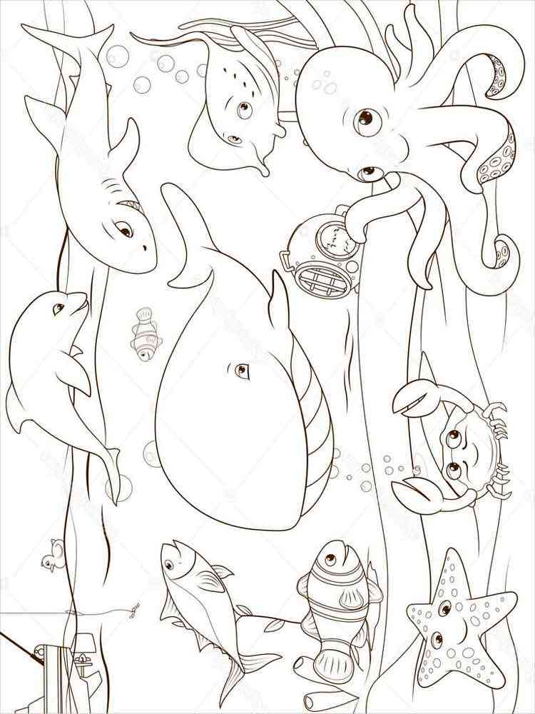 underwater world colouring pages