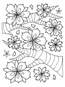 Cherry Blossom coloring page 7 - Free printable