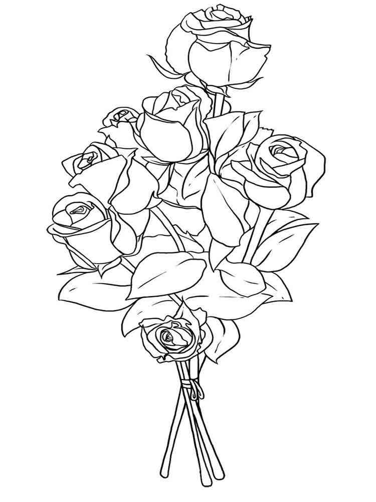 Flower Bouquet coloring pages Download and print Flower