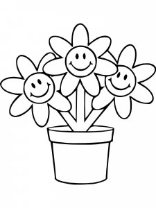 Flower Pot coloring page 1 - Free printable