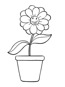 Flower Pot coloring page 4 - Free printable