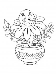 Flower Pot coloring page 7 - Free printable