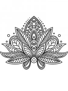 Lotus coloring page 7 - Free printable