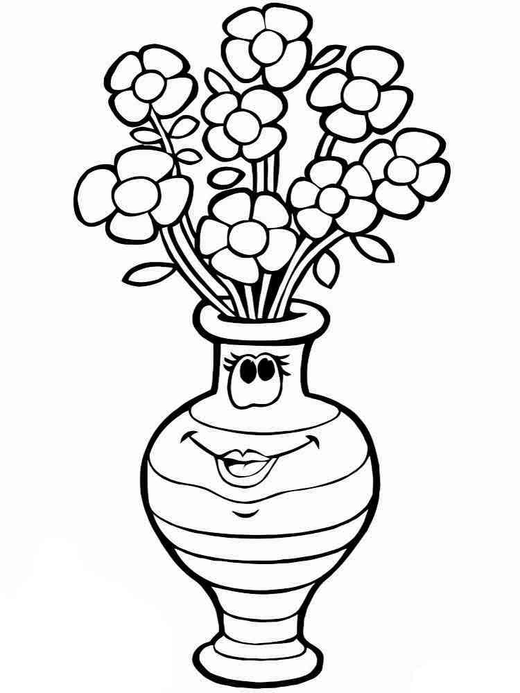 Download Flowers in a Vase coloring pages. Download and print ...