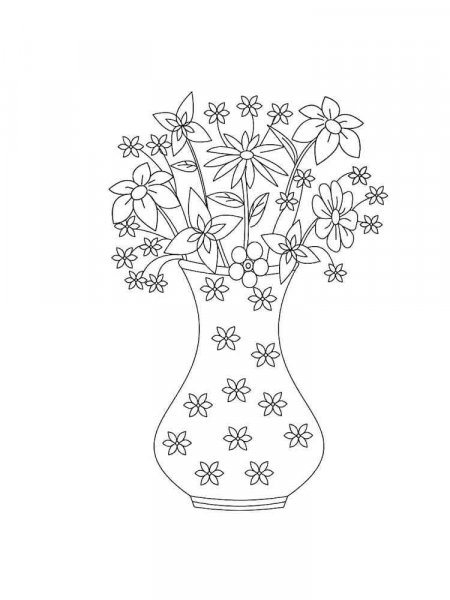 Flowers in a Vase coloring pages