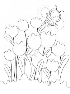 Tulip coloring page 15 - Free printable