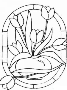 Tulip coloring page 9 - Free printable