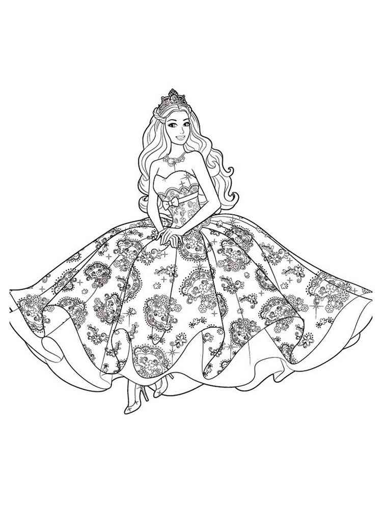 barbie princess coloring page