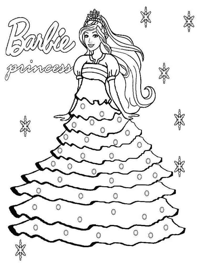 free barbie princess coloring pages