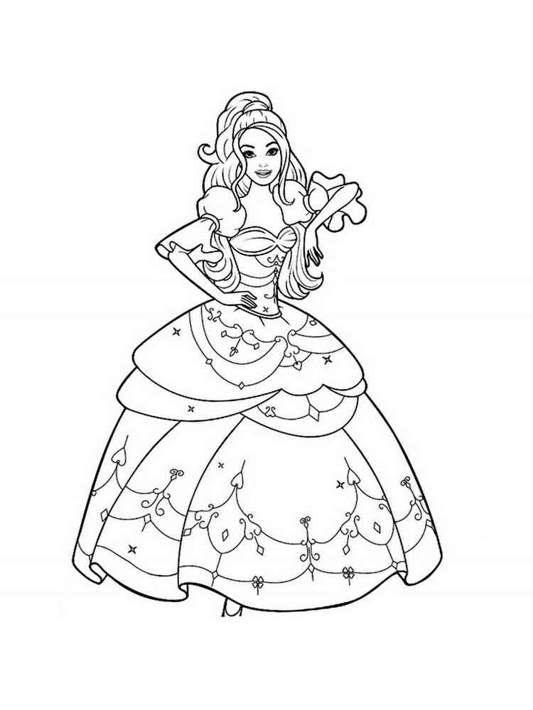 Barbie Princess coloring pages. Download and print Barbie Princess