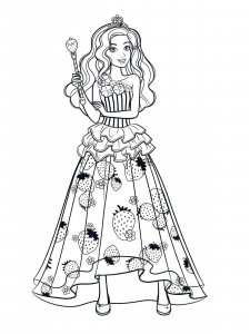 Coloring Barbie in Strawberry Dress