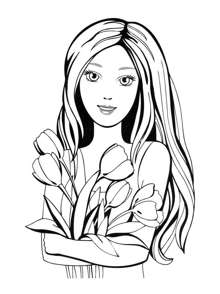 Beautiful Girl Free Coloring Page Lineart 03 by peniirarts on