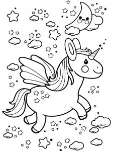 Cute Unicorn coloring page 18 - Free printable