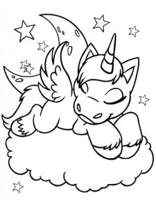 Cute Unicorn coloring page 21 - Free printable