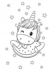 Cute Unicorn coloring page 22 - Free printable