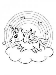Cute Unicorn coloring page 5 - Free printable