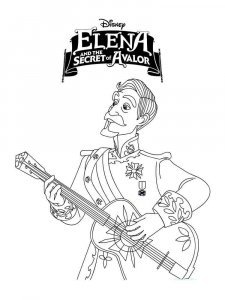Francisco playing the guitar coloring page
