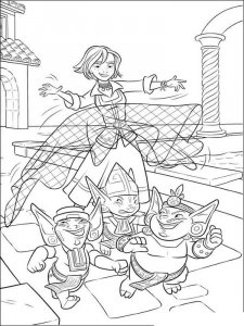 Coloring Elena tries to catch three little villains