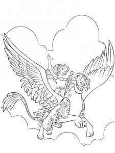 Princess of Avalor coloring page flies on Skylar