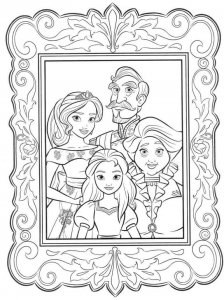 Coloring portrait of the royal family of Avalor