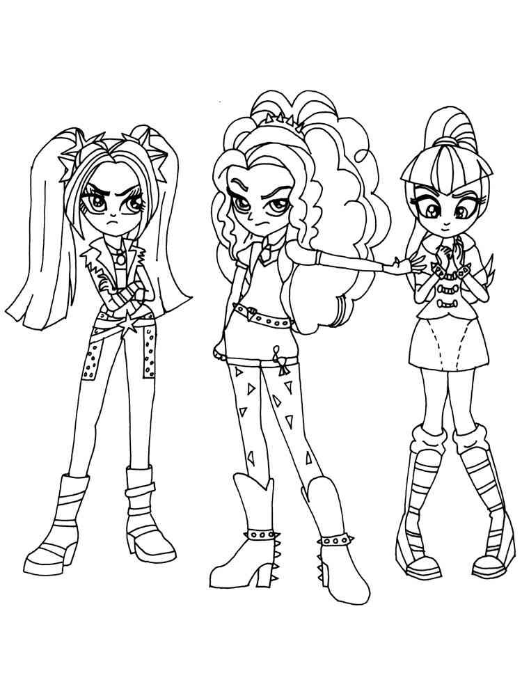 Free Equestria Girls Rainbow Rocks coloring pages. Download and print