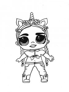 Coloring pages Unicorn LOL in jeans and a blouse