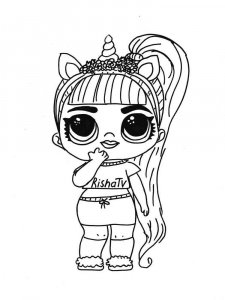 Coloring pages Unicorn LOL with long hair