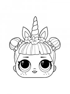 Coloring pages unicorn head LOL