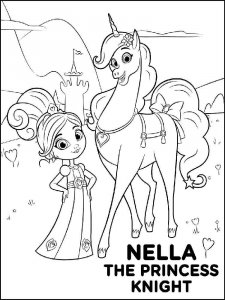Nella the Princess Knight coloring page 3 - Free printable