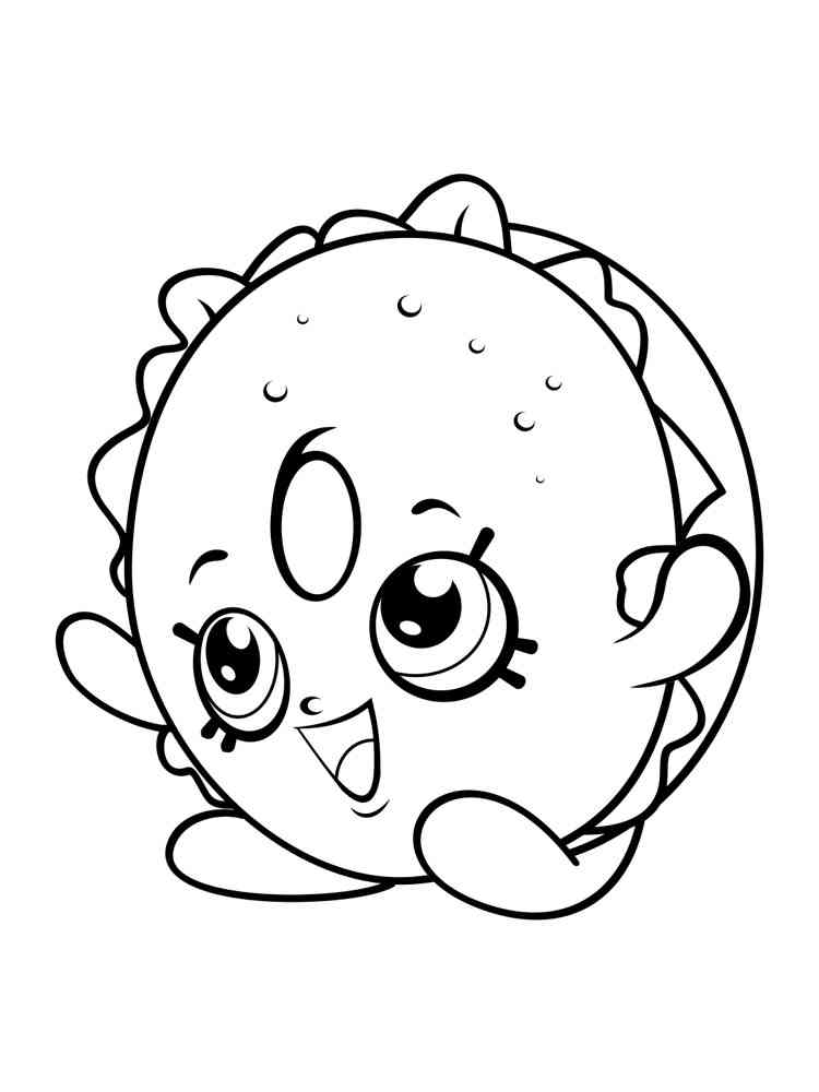 Cartoon Squishy Coloring Pages with simple drawing