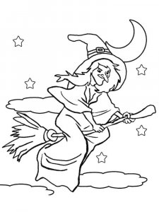 Witch coloring page 3 - Free printable