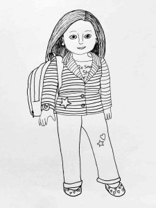 American Girl Doll coloring page 3 - Free printable