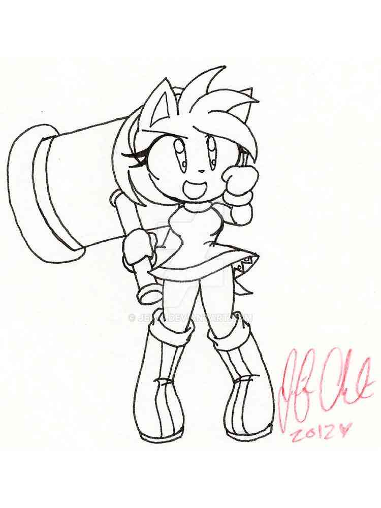 amy rose coloring pages free printable amy rose coloring pages